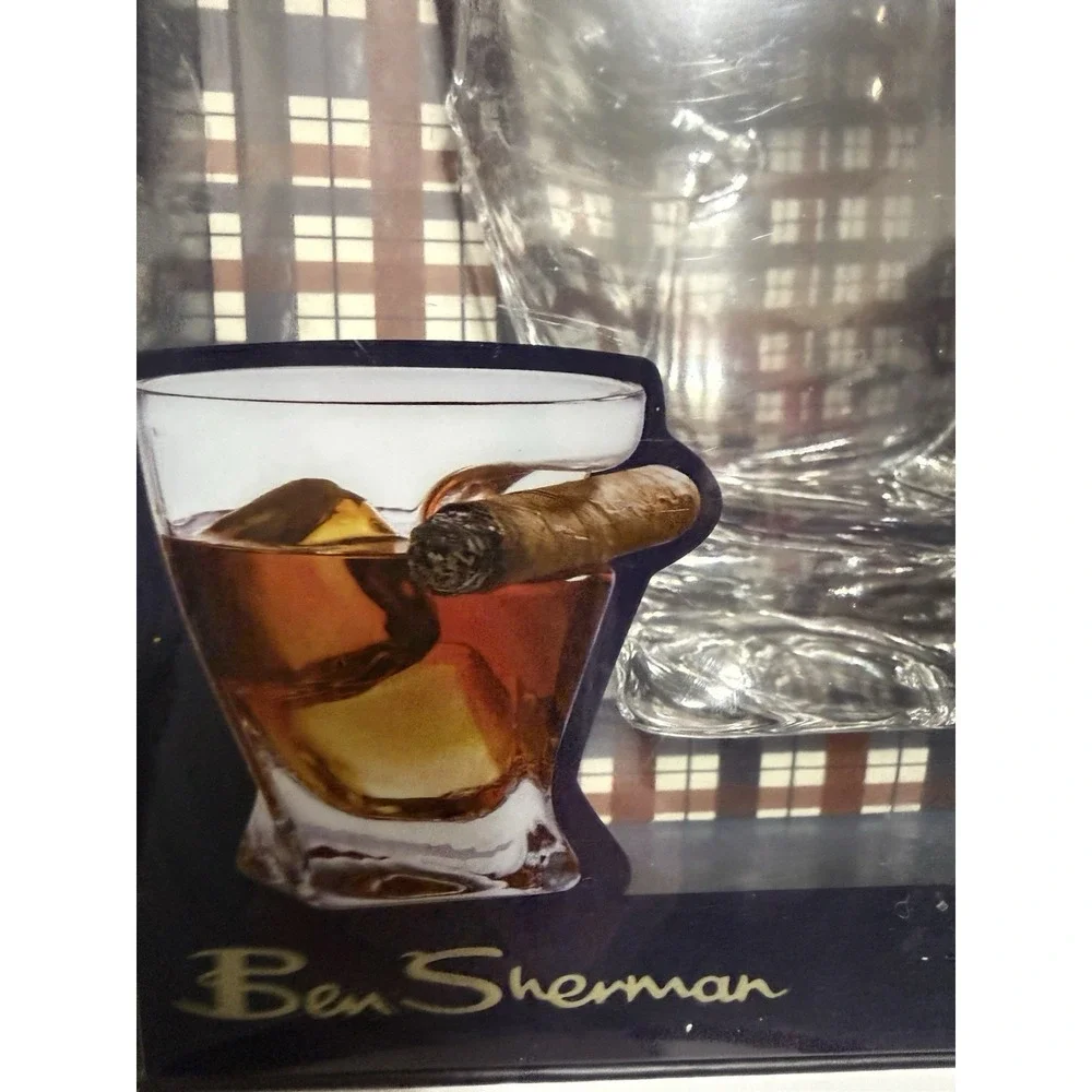 NEW‎ Ben Sherman Cigar Holder Whiskey Glass 11.23oz. Borosilicate Glass In Box